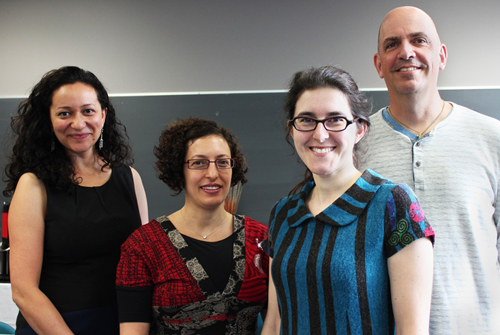 From left to right: Angela Kaida, Ph.D., Principal Investigator, Simon Fraser University, BC, Mona Loutfy MD, FRCPC, MPH, Nominated Principal Investigator, Women's College Research Institute, ON, Alexandra de Pokomandy MDCM MSc., Principal Investigator, McGill University Health Centre, QC and Robert Hogg, Ph.D., Principal Investigator, Simon Fraser University and BC Centre for Excellence in HIV/AIDS, BC