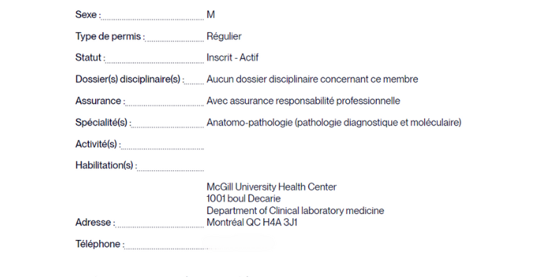 How to check if a physician is affiliated with the MUHC