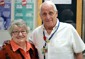 “Everyone who works on the Palliative ward at the Montreal General Hospital is so special and I thank them for the kind and excellent care they afforded Jim and the family,” says Louise Niemi (with volunteer Ray Chiarella).