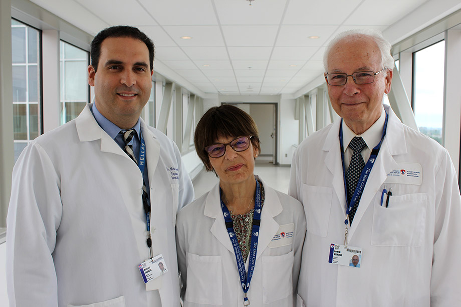 Researchers Dr. Michael Tsoukas, coordinator Marie Lamarche, and Dr. Errol Marliss (from left to right).
