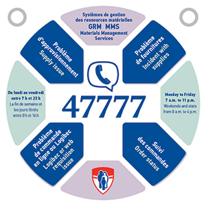 Reporting problems with supplies is easier than ever: Just dial 47777, fill out an Incident-Accident Report (AH-223) and keep the product for pick-up.