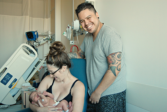 Chelsea Lichtenberger, her daughter Lola and Carlos Gomez