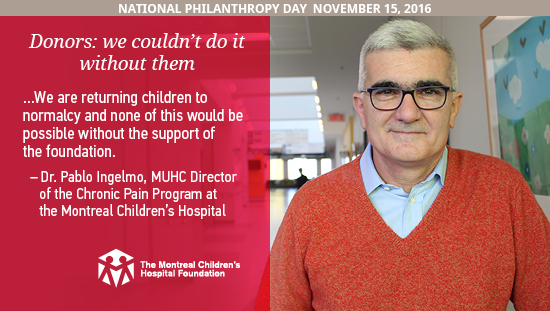 Dr. Pablo Ingelmo, MUHC Director of the Chronic Pain Program at the Montreal Children’s Hospital