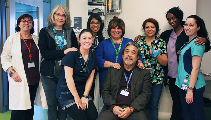 Front row: Veronique Tardif, Dr. Patrick Ergina; back row: Linda Lowe, Susan Lloy, Raj Cambow, Donna Patterson, Maryam Ahli Eraghi, Myriam Julien, Christine Lefebvre.