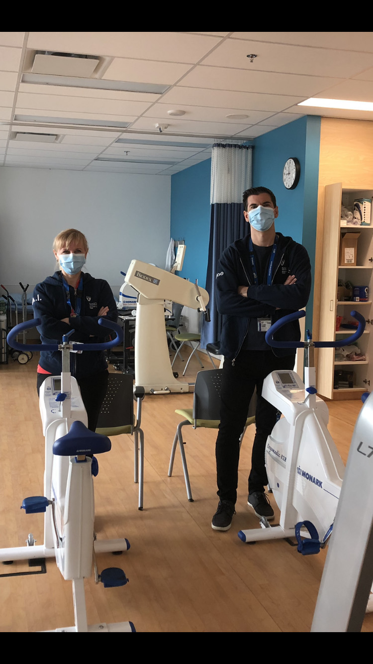 Physiotherapists Alla Issakova and Joe Pazienza run two outpatient respiratory rehabilitation programs at the Glen site of the McGill University Health Centre (MUHC).