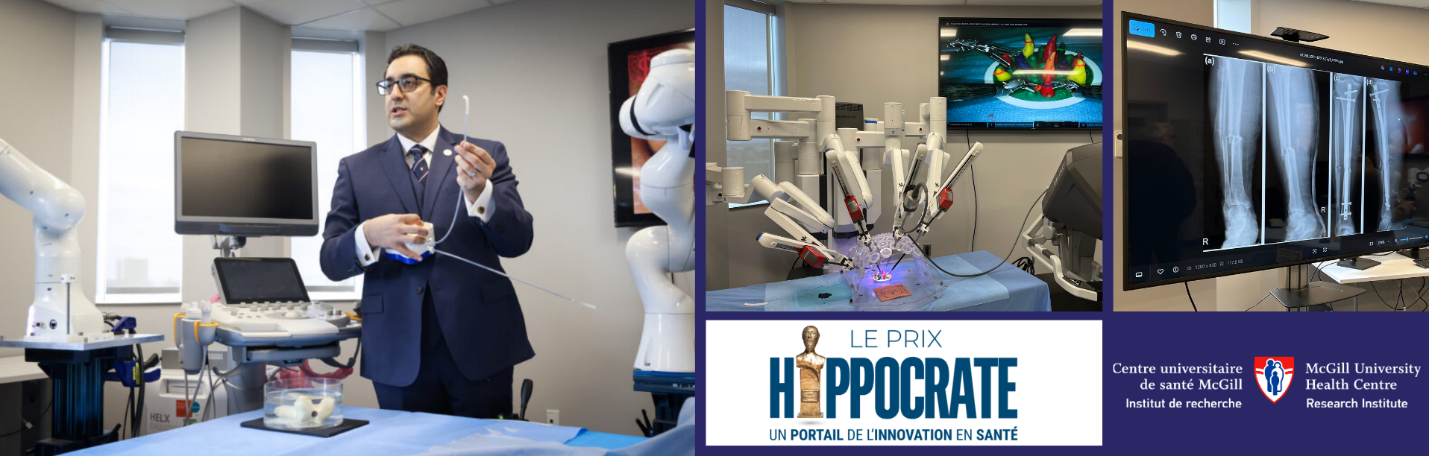 Prof. Amir Hooshiar (left) is founding director of the Surgical Performance Enhancement and Robotics Centre (SuPER), winner of a 2025 Prix Hippocrate Innovation technologique - Catégorie Transformateur.