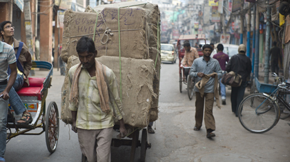 Crowded street in India