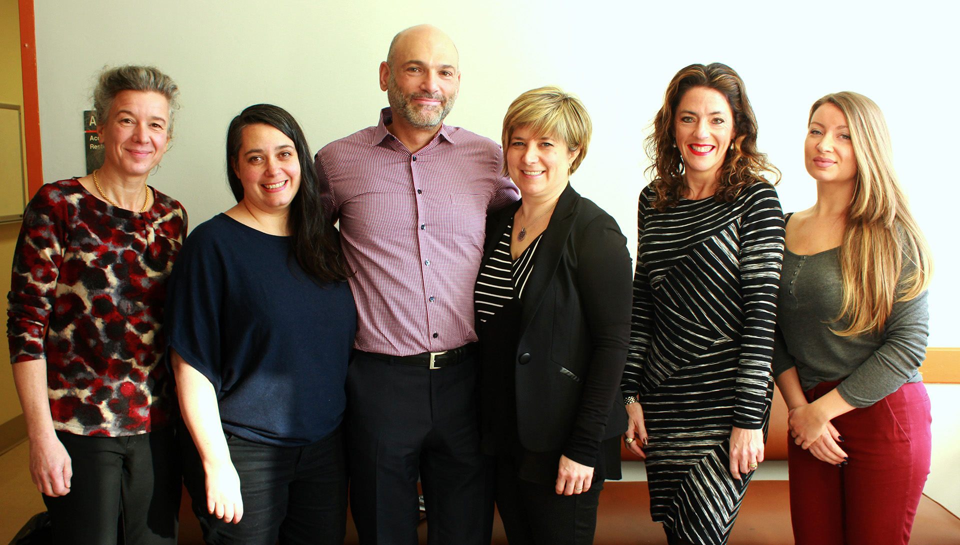 From left to right: Evelyn Andelfinger, Laura Copeland, Dr. Richard Montoro, Dr. Karine Igartua, Vicky Rochon, and Marsha Kagan.
