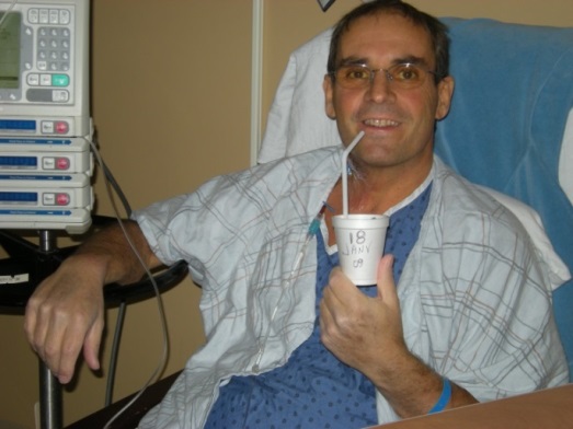 Gérard, a few weeks after his liver transplant, in 2009.