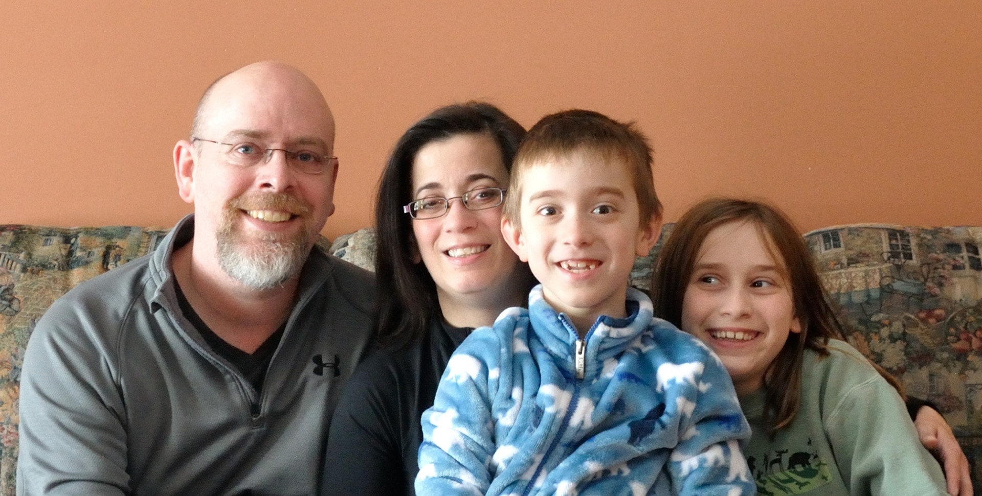 How do you live with a rare disease? “You do it one day at a time and focus on the good things,” says Malinda, in the picture, surrounded by her husband Sean and their kids Megan and Liam