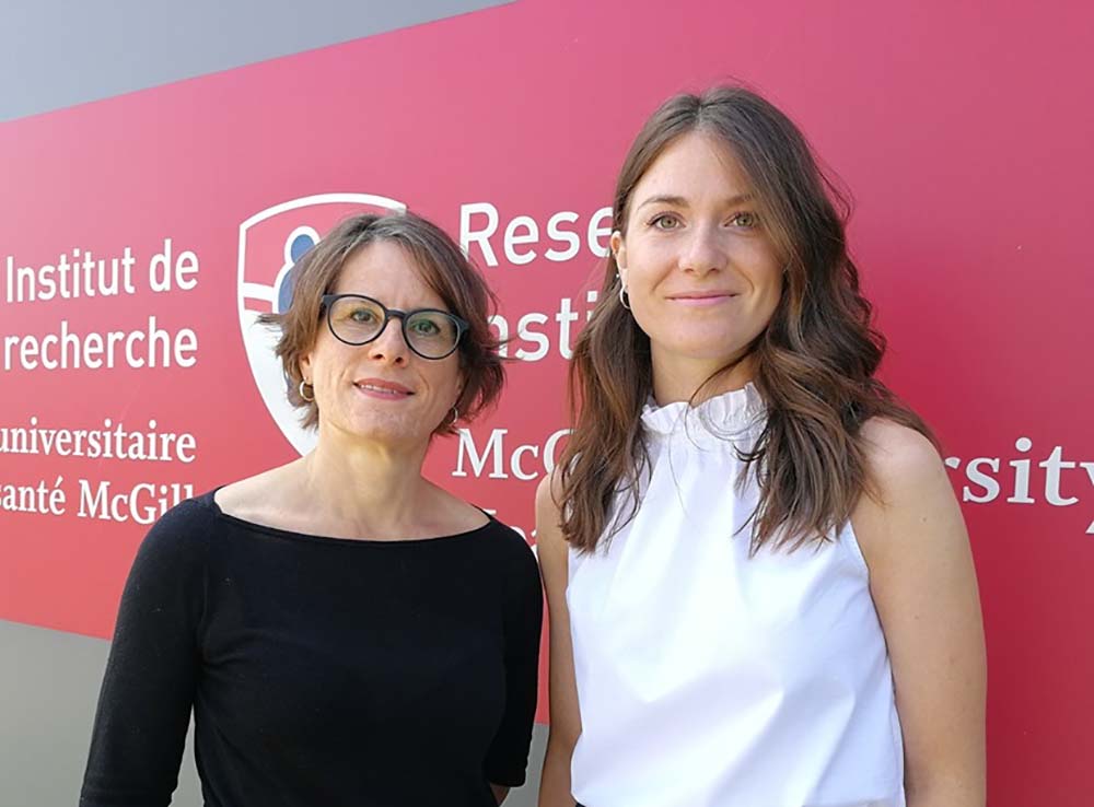 Photo from September 2019: Stéphanie Chevalier, a dietitian and scientist with the Metabolic Disorders and Complications Program at the RI-MUHC, with the first author of the study, Anne-Julie Tessier.