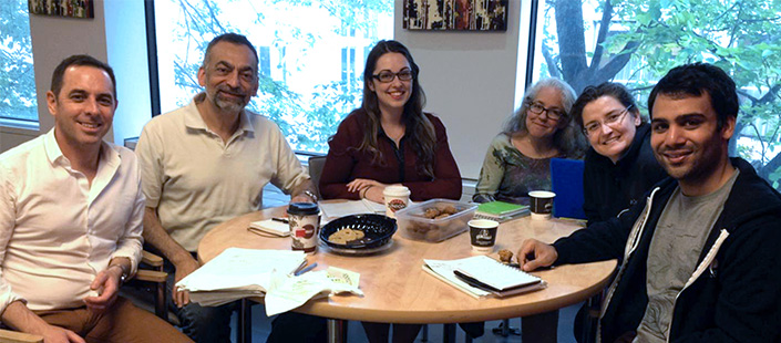 NUGUS TEAM: Left to right: Peter Nugus, Samer Faraj, Julia Kryluk, A.J. Rubineau, Carla Sayegh and Shawn Errunza have been documenting how two MUHC units adapt to the move to the Glen. 