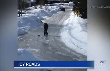 Canadians nurse injuries as cities grapple with icy sidewalks