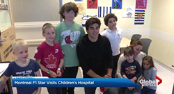 F1 driver Lance Stroll stops by the Montreal Children’s Hospital