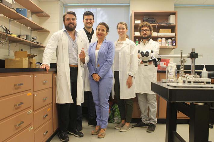 Dr. Gabrielle Gobbi (centre) and her team at the RI-MUHC will study the effects of cannabis as a therapy for chronic pain and anxiety.