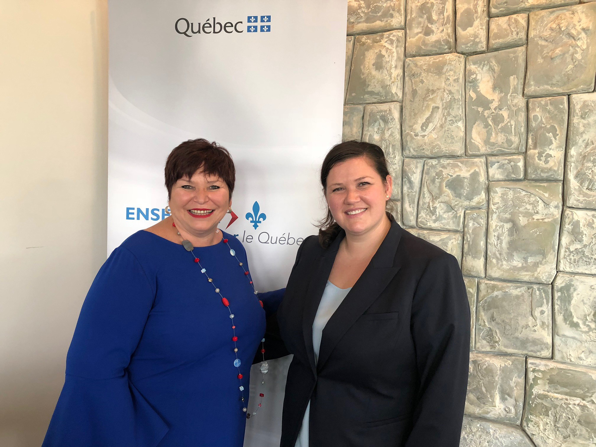 Patricia Lefebvre, Director or Quality, Risk Management and Performance at the MUHC, and Dr. Krista Goulding at the launch of the new Sarcoma Quebec Network at Maisonneuve-Rosemont Hospital.