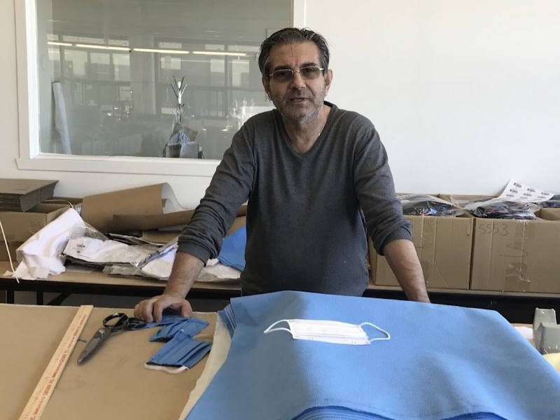 Mr. Raffi Frengul, president of Ranaco Pelli, who first had a prototype made, entirely made with the wrappers.