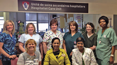 Dr. Anita Brown-Johnson, Chantal Lefebvre and the Hospitalist Care Unit nursing staff Dr. Anita Brown-Johnson, Chantal Lefebvre and the Hospitalist Care Unit nursing staff